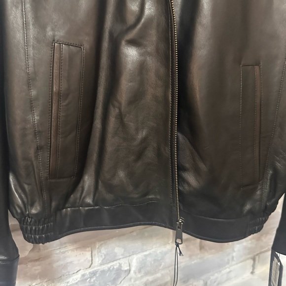 Daniel Cremieux Black/ Dark Brown Leather Jacket - Picture 3 of 13